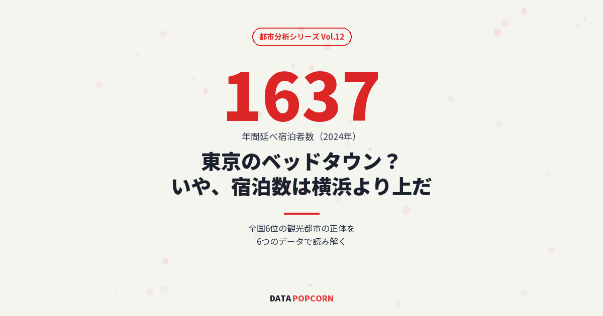 東京のベッドタウン？ いや、宿泊数は横浜より上だ — 観光1,637万泊の97万都市・千葉市の正体